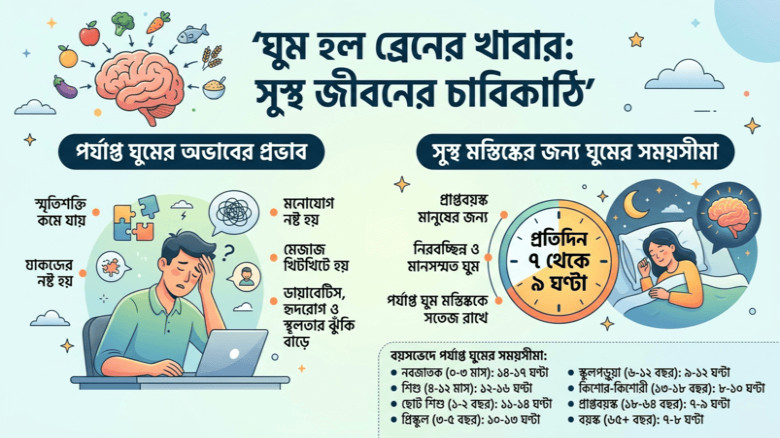 ঘুম হল ব্রেনের খাবার।